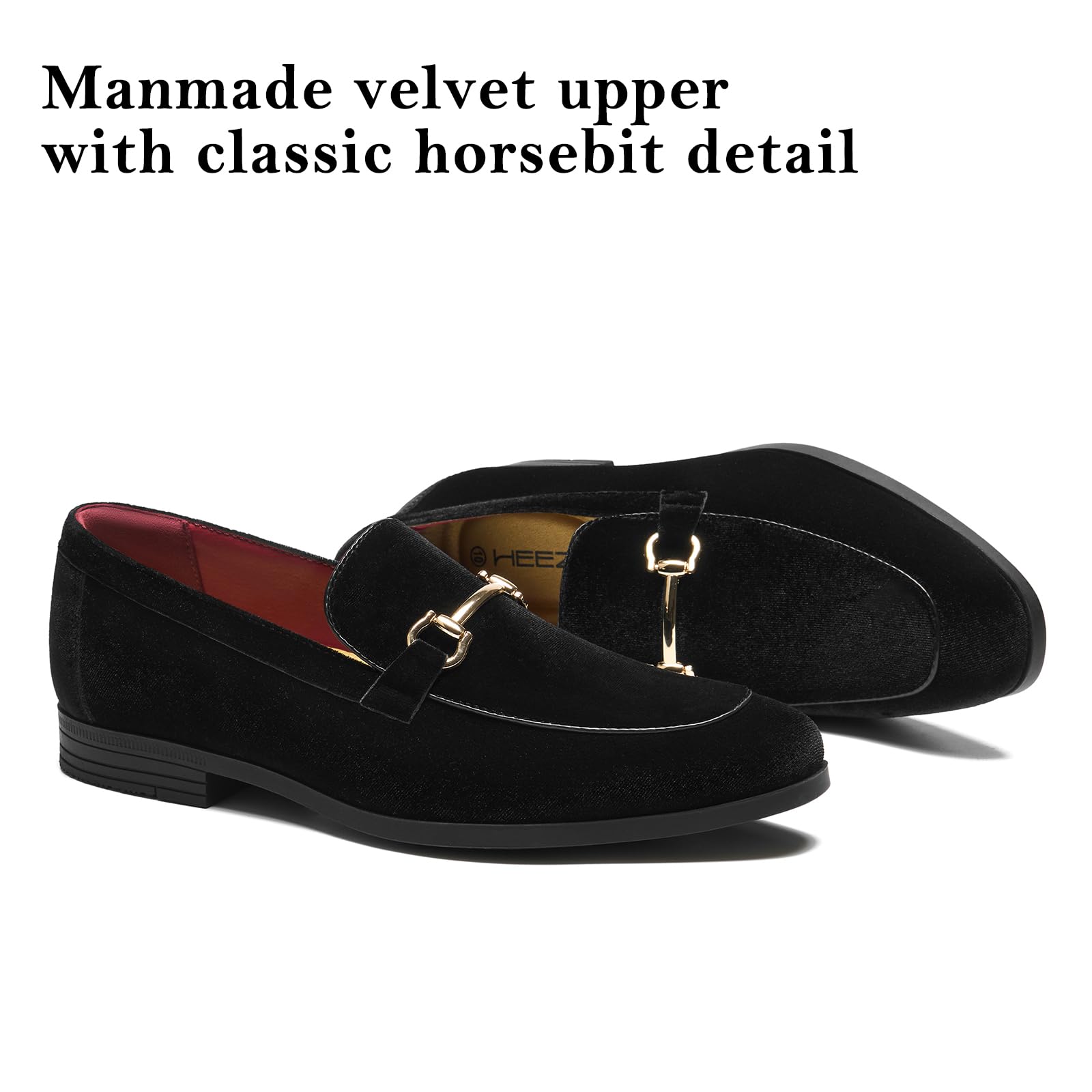 HEEZ Men's Slip On Dress Loafers,Tuxedo Shoes for Men with Velvet Upper, Comfortable Formal Dress Shoes for Wedding Prom Party Dance — view 5