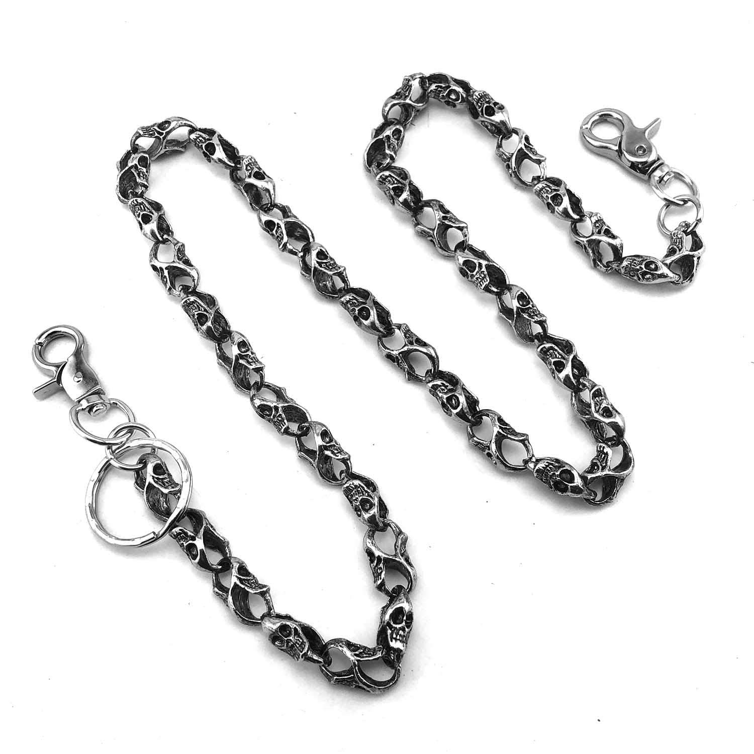 Skull Biker Punk Wallet Chain Metal Link Jean Key Chain (46cm)