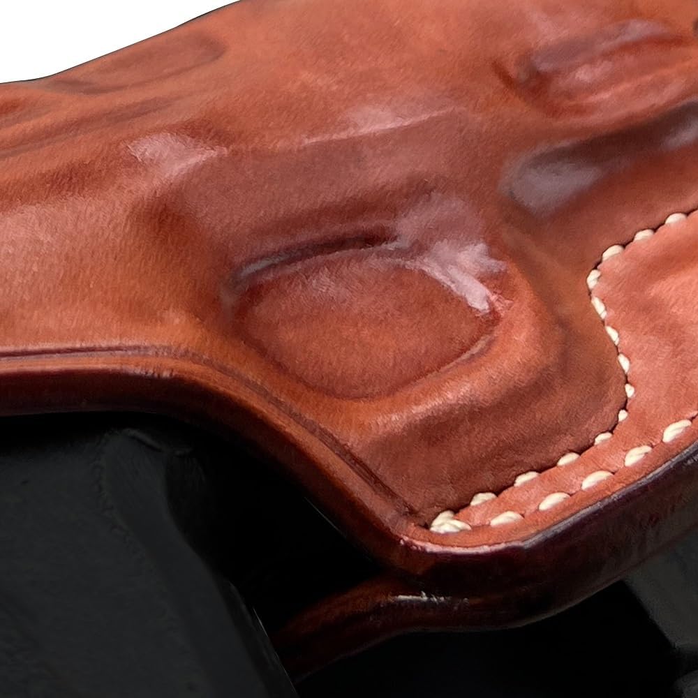 Masc Premium Leather OWB Paddle Holster Open Top Fits CSX 9mm Micro Compact 3.1-inch, Right-Hand Draw, Brown #1620#