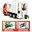 DOUBLE E Benz Licensed Remote Control Garbage Truck Electric Recycling Toy Set with Trash Bin Real Lights Rechargeable Waste Management Trash Truck Toys Gift for Kids
