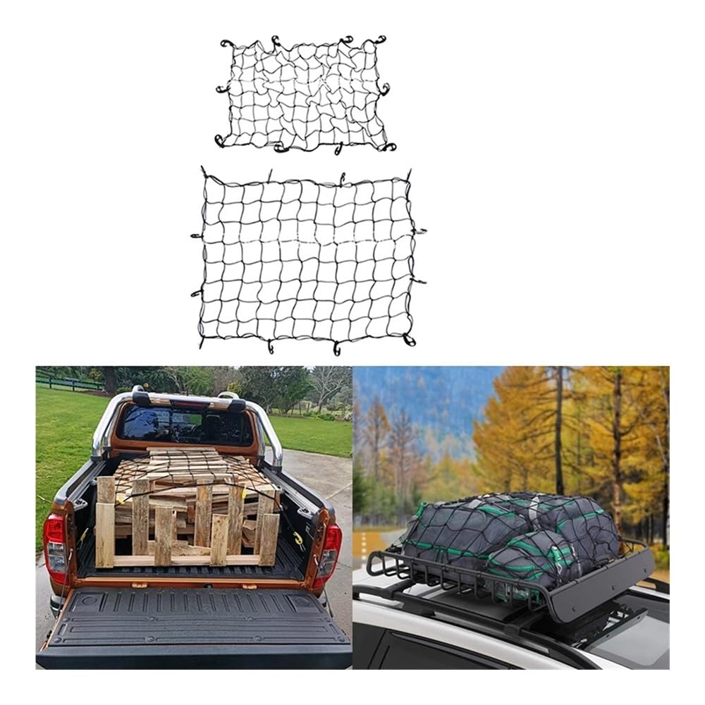 Universal-Dachgepäckträger for Auto, SUV, Pick-up, Frachtkorb, elastisches Kofferraumnetz mit Haken, passend for Camping(L)