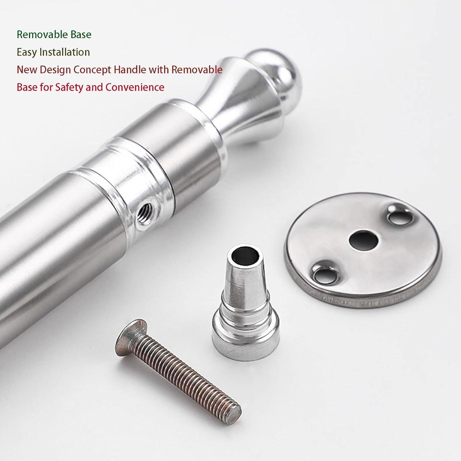 Stainless Steel H Shape Push Pull Door Handle Set, Double Sided 240mm Sliding Glass Door Handles for Barn, Shower, and Glass Doors - Durable Silver Finish