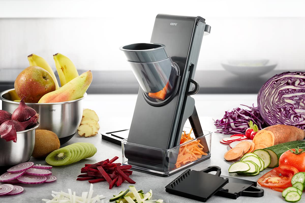GEFU Gemüsehobel STANDO - Profi Mandoline für Scheiben & Julienne
