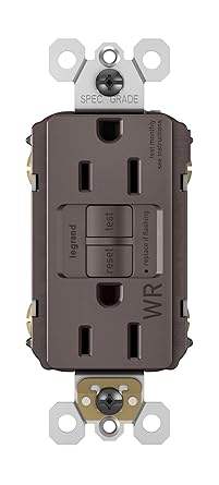 Legrand - Pass & Seymour Radiant 1597TRWR 15 Amp Tamper-Resistant/Weather-Resistant Self-Test GFCI Safety Outlet, Brown