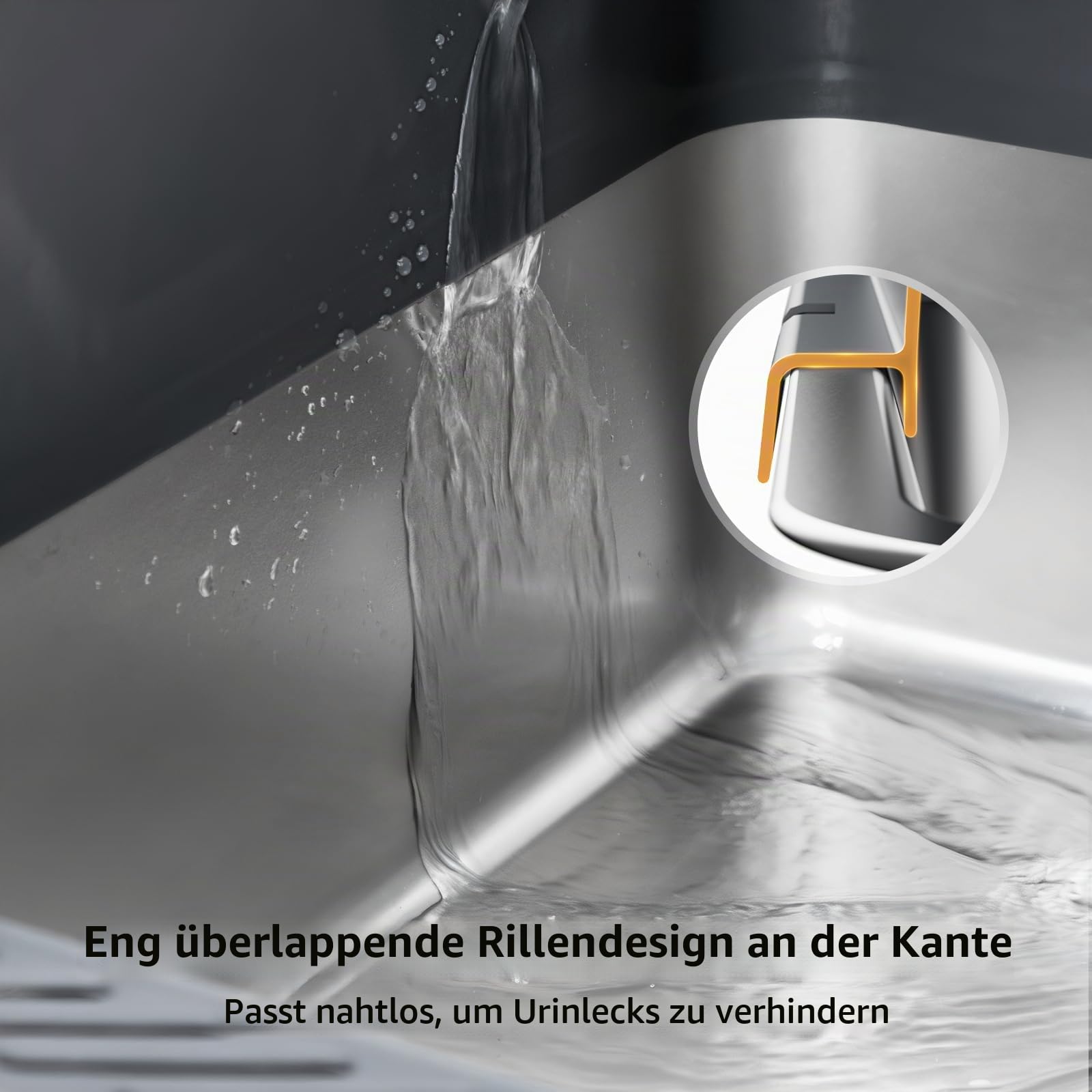 Zivacate Katzenklo aus Edelstahl (XL, 60×40cm Groß) – Katzentoilette
