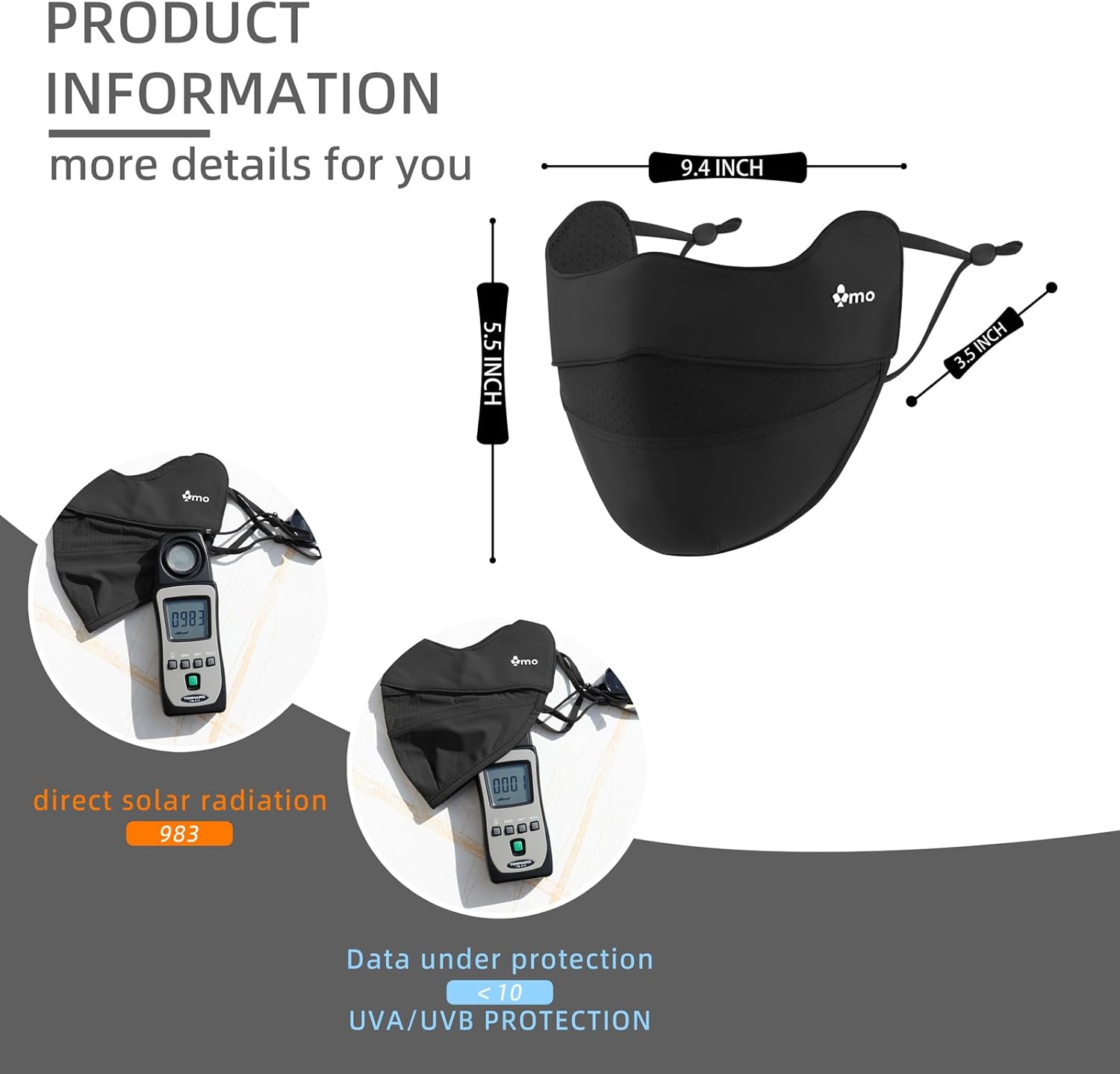 UPF50+ Face Mask for Sun Protection Lightweight Breathable Face Cover for Women Men Running Cycling Sunscreen Mask - Image 3