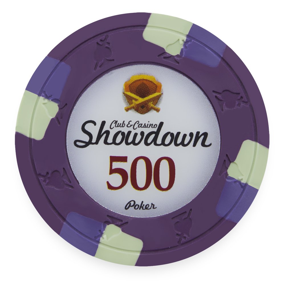 Claysmith Gaming Pack of 50 Showdown Poker Chips, Heavyweight 13.5-Gram Clay Composite (500 Purple)