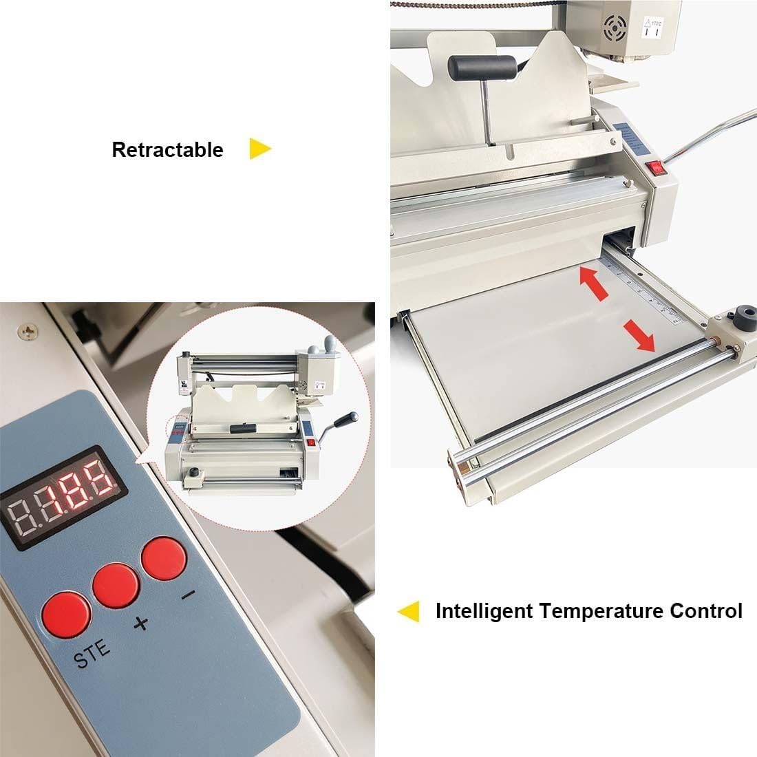 Colla macchina per rilegatura, tecnologia hot melt, controllo digitale della temperatura, spessore di rilegatura 0,1 mm-50 mm, ideale per libri di carta e quaderni