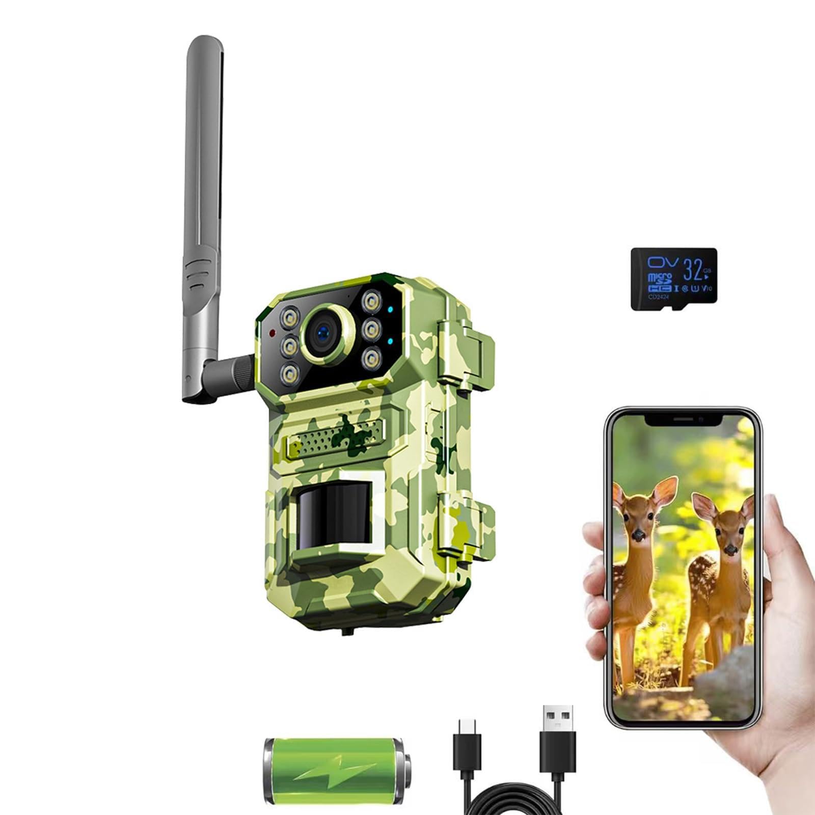 Beyerswerk NatureEye Pro 4K Wildkamera mit Bewegungserkennung, Solarladepanel, 4G LTE, Weitwinkelüberwachung für Außenbereich - Überwachungskamera für Outdoor