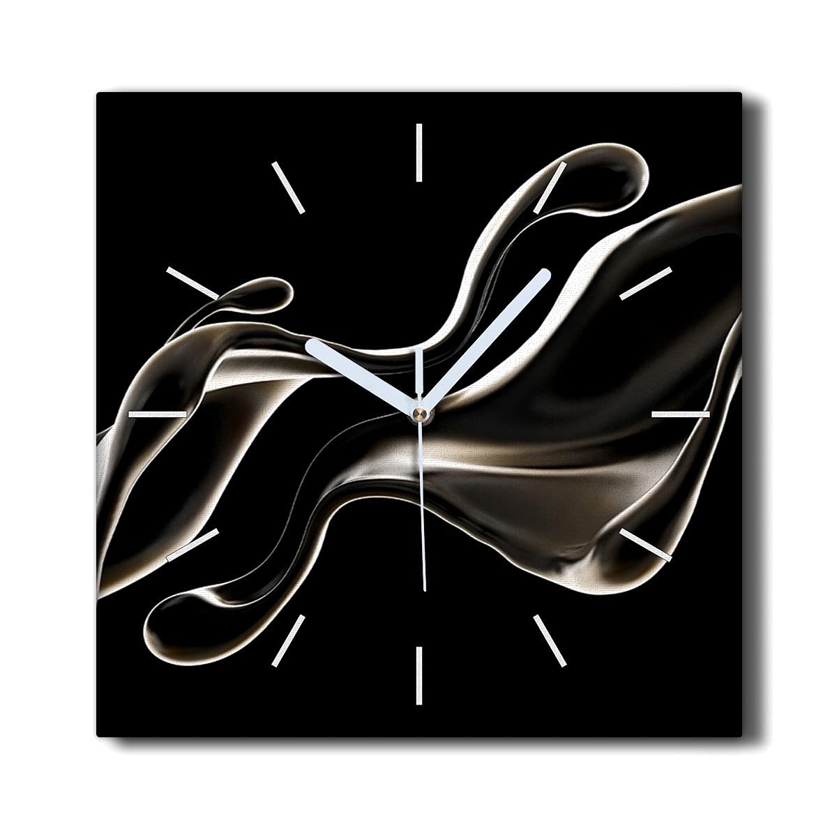 Horloge murale toile sans tic-tac mecanisme silencieux salon 30x30cm