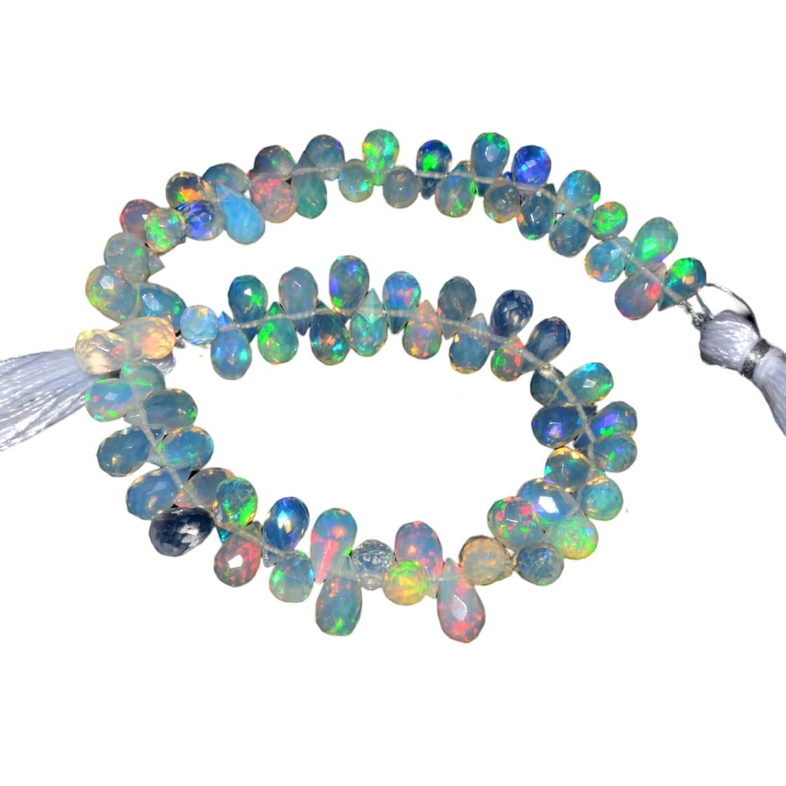 Opale éthiopienne naturelle facettée en forme de larme perles briolette Welo