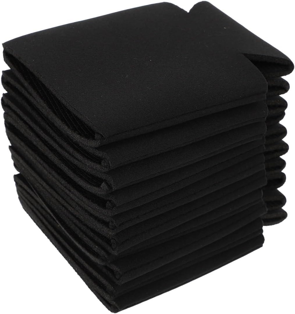 Ciieeo 10pcs Beverage Can Insulators Black Foam Soda Can Sleeves Ring-pull Cover for Beer and Soft Drinks for Parties and Outdoor Use
