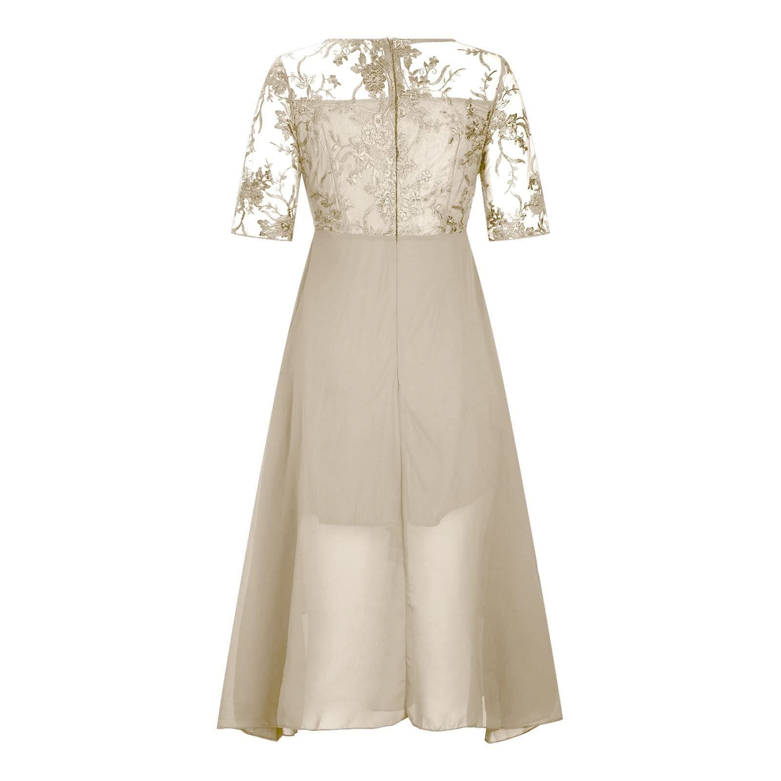Robe Princesse Fille Soie en Dentelle brodée de Longueur de thé pour Femmes Jupe Plissée Courte Cuir