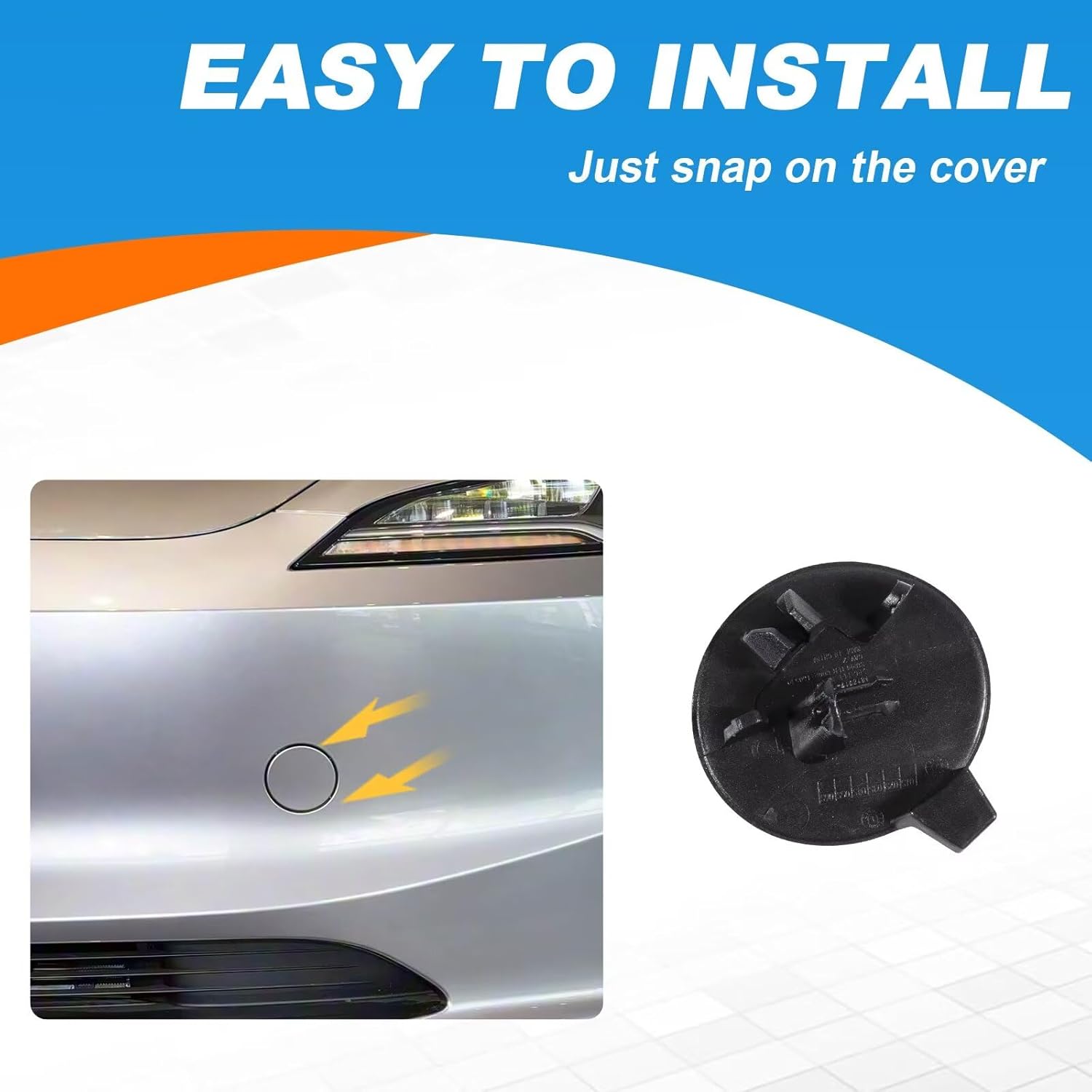 Car Front Bumper Tow Hook Cover Cap Towing Eye Fit for Tesla Model 3 2024 2025 1818917-00-C(Gray)