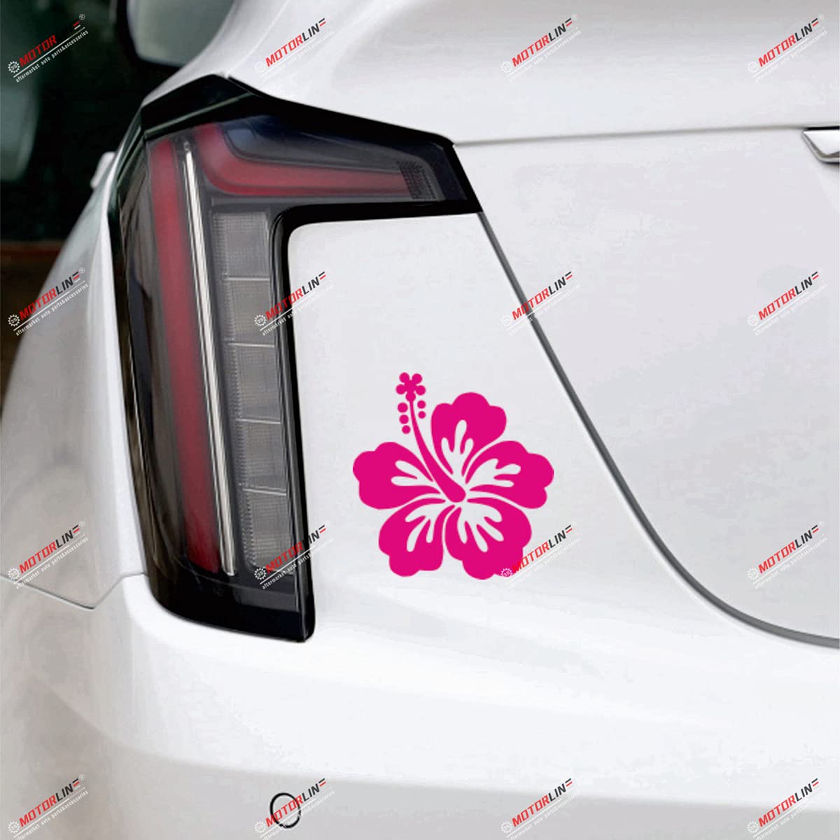2X hot Pink 4'' Hibiscus Flower Hawaiian Decal Sticker Car Vinyl Hawaii Aloha