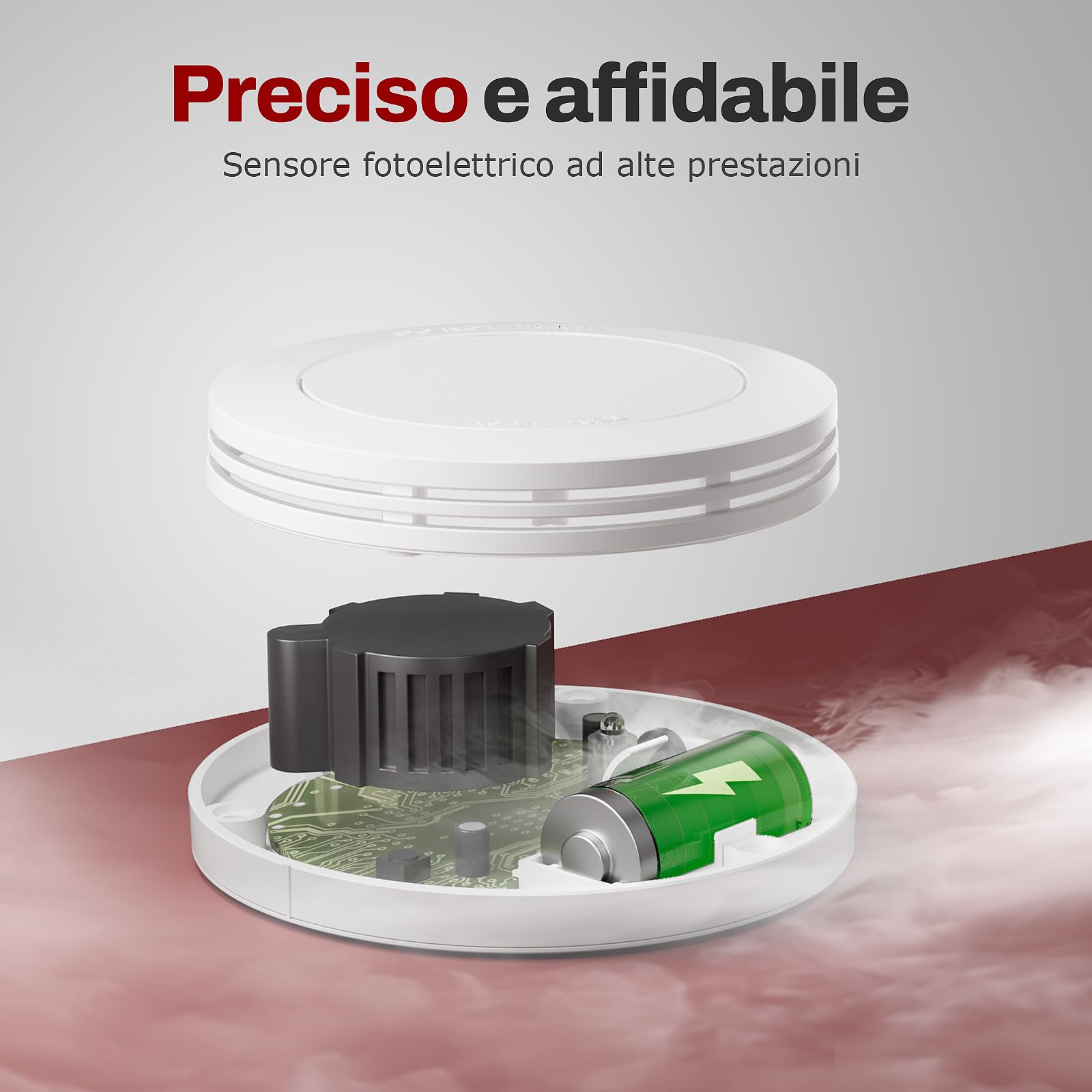 Safeliveo Rilevatore di Fumo, Allarme Fumo Set da 3 Pezzi, Batteria 10 Anni, Certificato EN 14604, Senza LED Lampeggiante,85 dB, Funzione Silenziosa, con cuscinetti adesivi