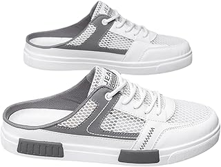 [Kraftpaid] メンズ バックレススニーカー、メンズ ミュール オープンバックスニーカー、アウトドア オールマッチ カジュアル ミュール 軽量 通気性 メッシュシューズ、ファッショナブル スリッポン 毎日のお出かけに