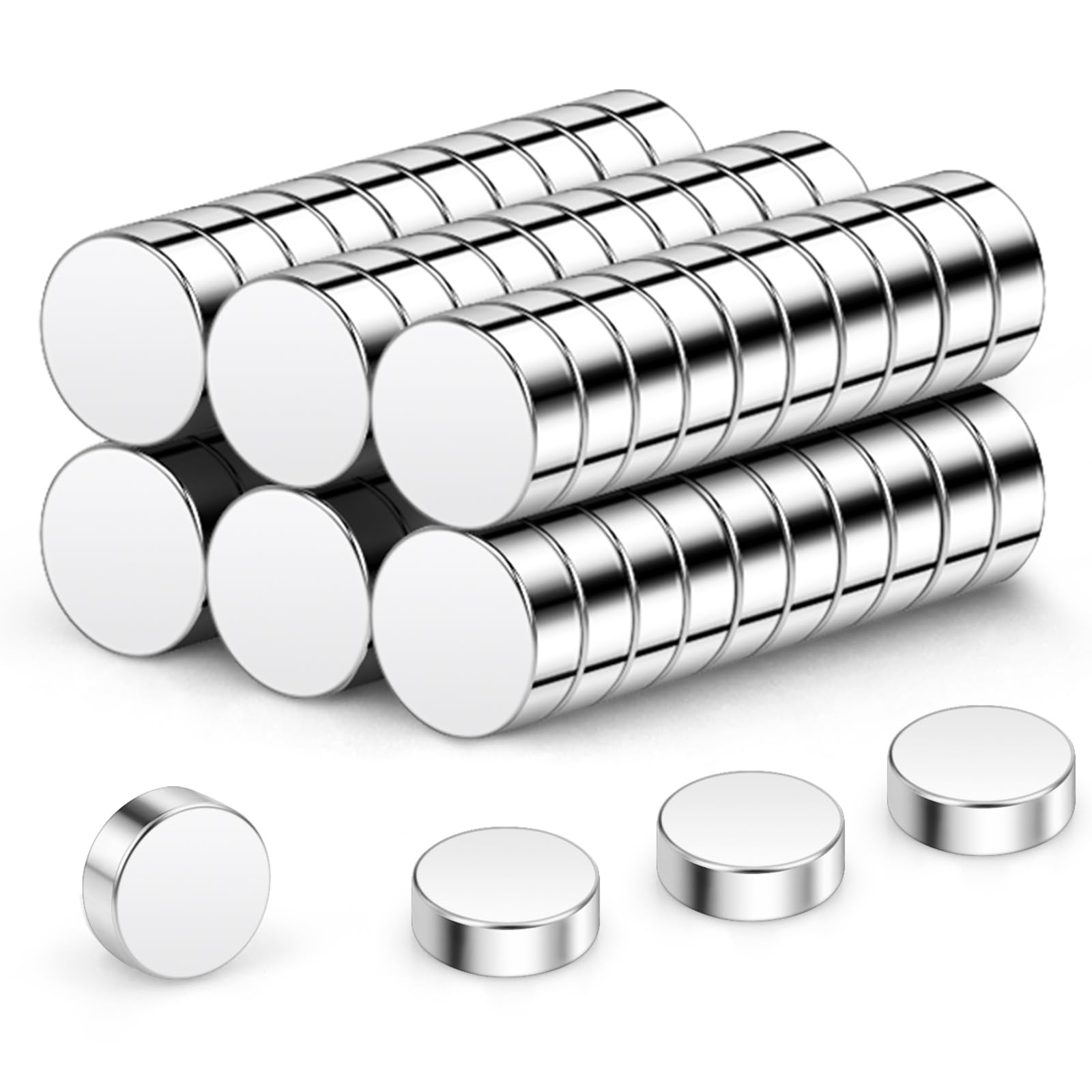 Wukong N45 Tiny Magnets 3x1mm | 60 Pack, Small Round Magnets for Craft, Miniature Mangets for Models Craft DIY Refrigerator Home Office