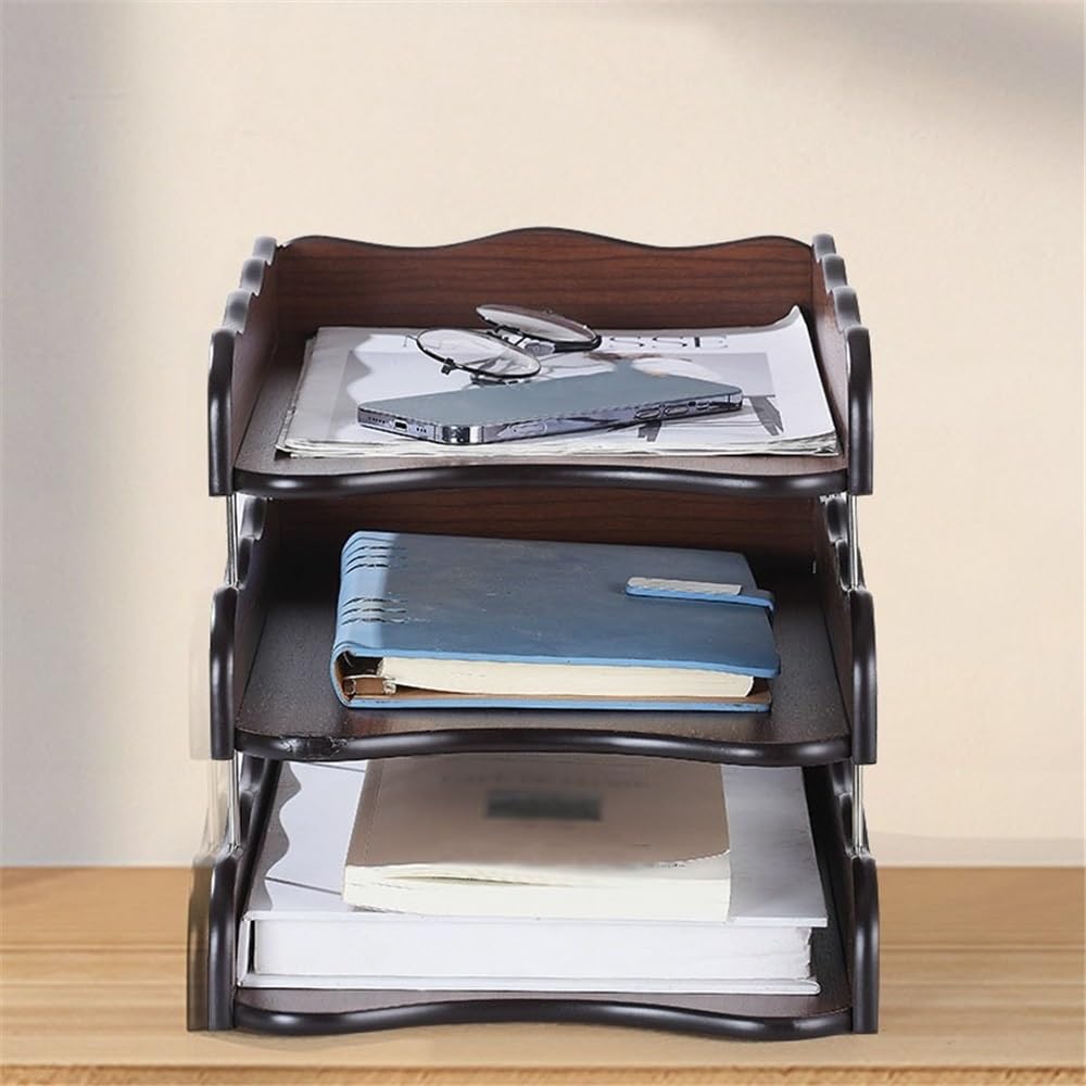 Titolare del file Organizzatore da scrivania, vassoio portadocumenti con 3 scomparti for documenti A4, forniture for ufficio domestico