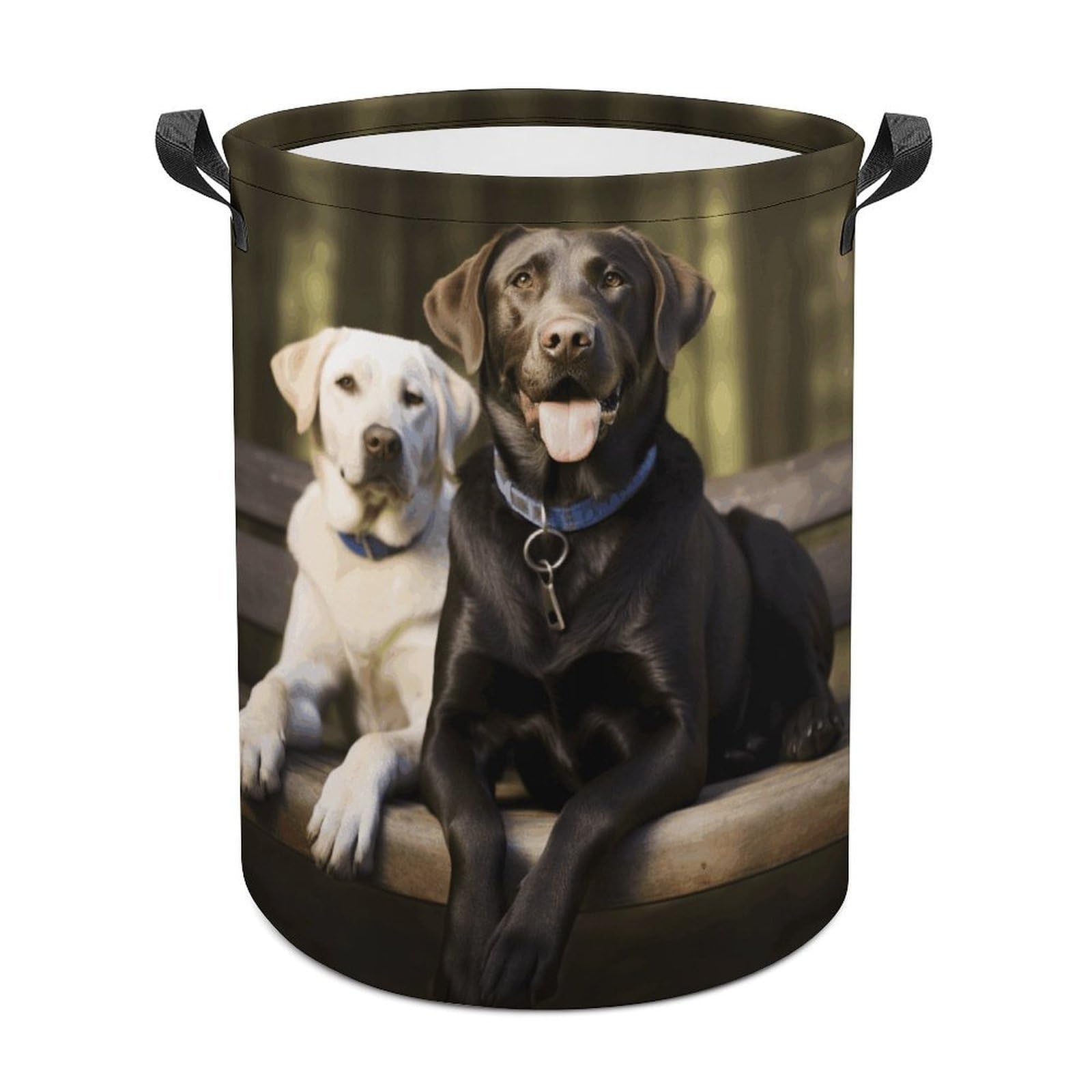 Labrador Laundry Basket Large Foldable Laundry Hamper Waterproof Clothes Hamper with Handles Durable Dirty Clothes Storage Bucket for Bedroom Bathroom Laundry Room