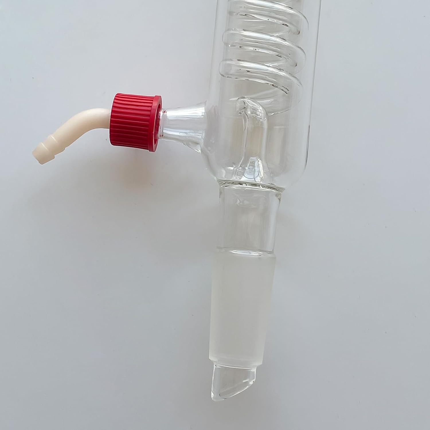 Glass Graham Condenser with 24/40 Joint, 300mm in Jacket Length and Removable Hose Connections, Borosilicate Glass Graham Condenser, Lab Glassware