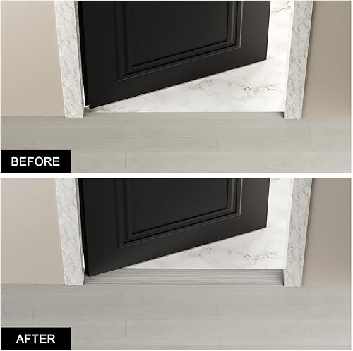 Miniatura 3 de Tira de transición de piso de 10 pies x 1.57 pulgadas, suelo divisor plano laminado adhesivo de vinilo para unir huecos del piso, alfombras,