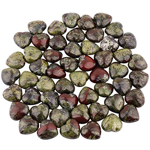 Mookaitedecor Healing Crystals Heart Love Worry Palm Stone Reiki Balancing Dragon Blood Jasper 0.9 Inches,Pack Of 5 #TOP3