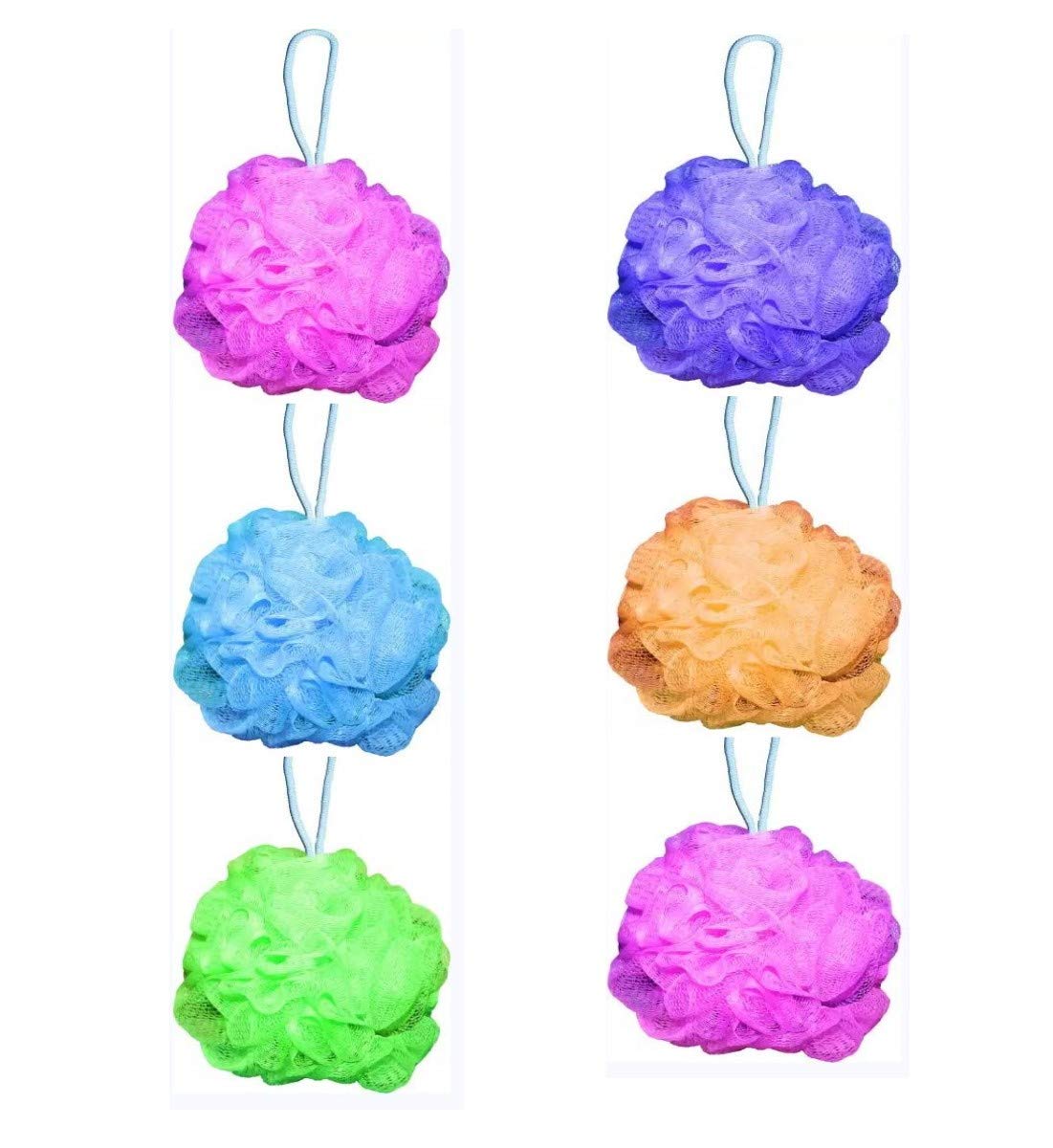 BoldnYoung Bath Shower Soft Loofah Sponge, Multicolour (Pack of 6)