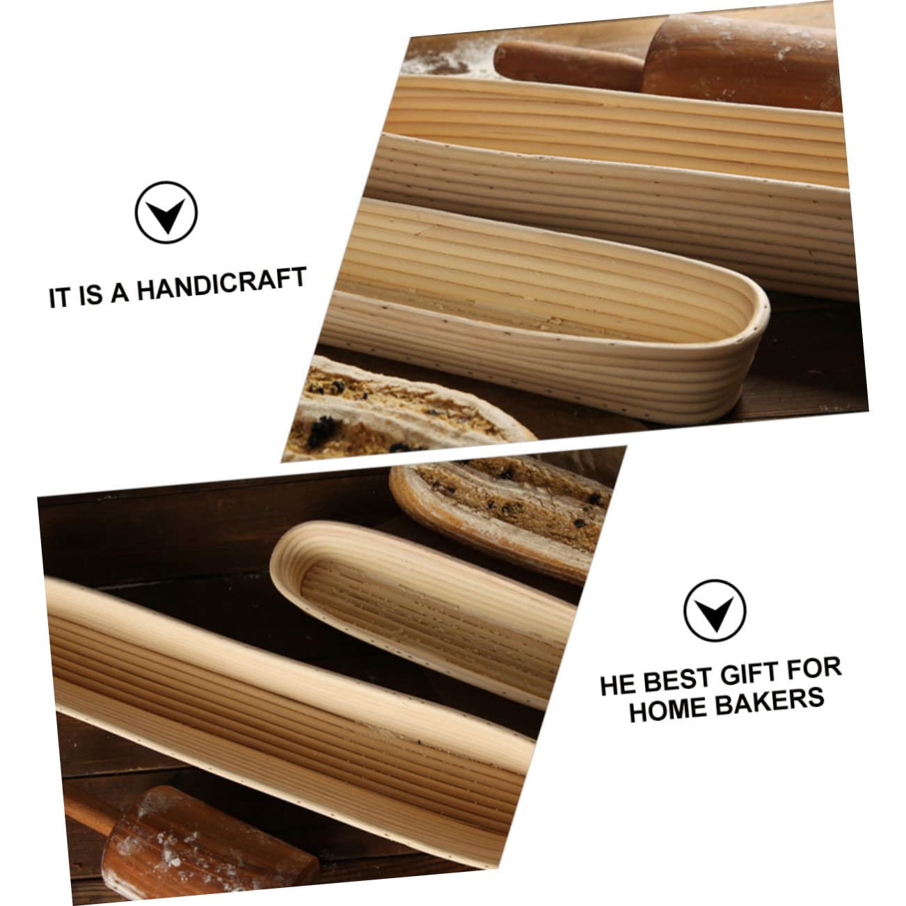 Ciieeo Rattan Baskets for Bread Bread Basket Handmade Dough Proofing Baking Tool