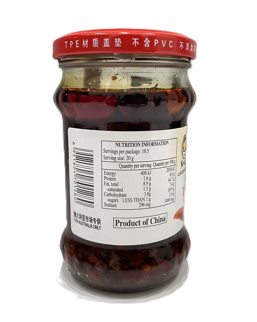 Laoganma Oil Chili Condiment with Mushroom, 7.41 Oz (Pack of 1)