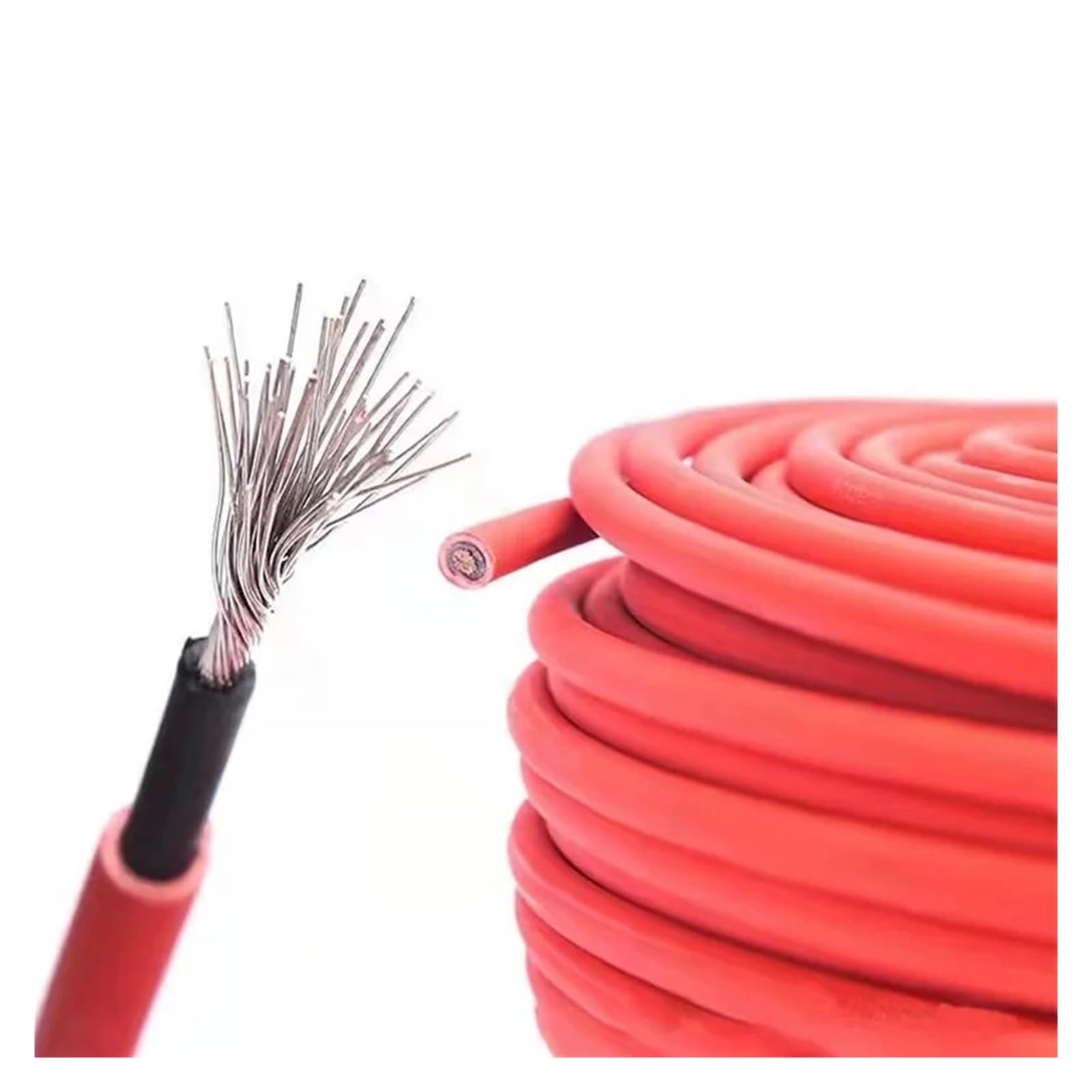 Câble Solaire 10 mm2/6 mm2/4 mm2/2,5 mm2 8/10/12/14 AWG Fil de connecteur électrique isolé en PVC Noir Connexion de Panneau PV(30 Meter,10 AWG-6mm2)