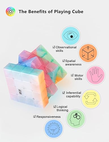 Miniatura 5 de Vdealen Juego de cubos de velocidad, paquete de cubos de 2 x 2 x 2, 3 x 3 x 3 pulgadas, cubo mágico sin calcomanías, rompecabezas suave, regalo para