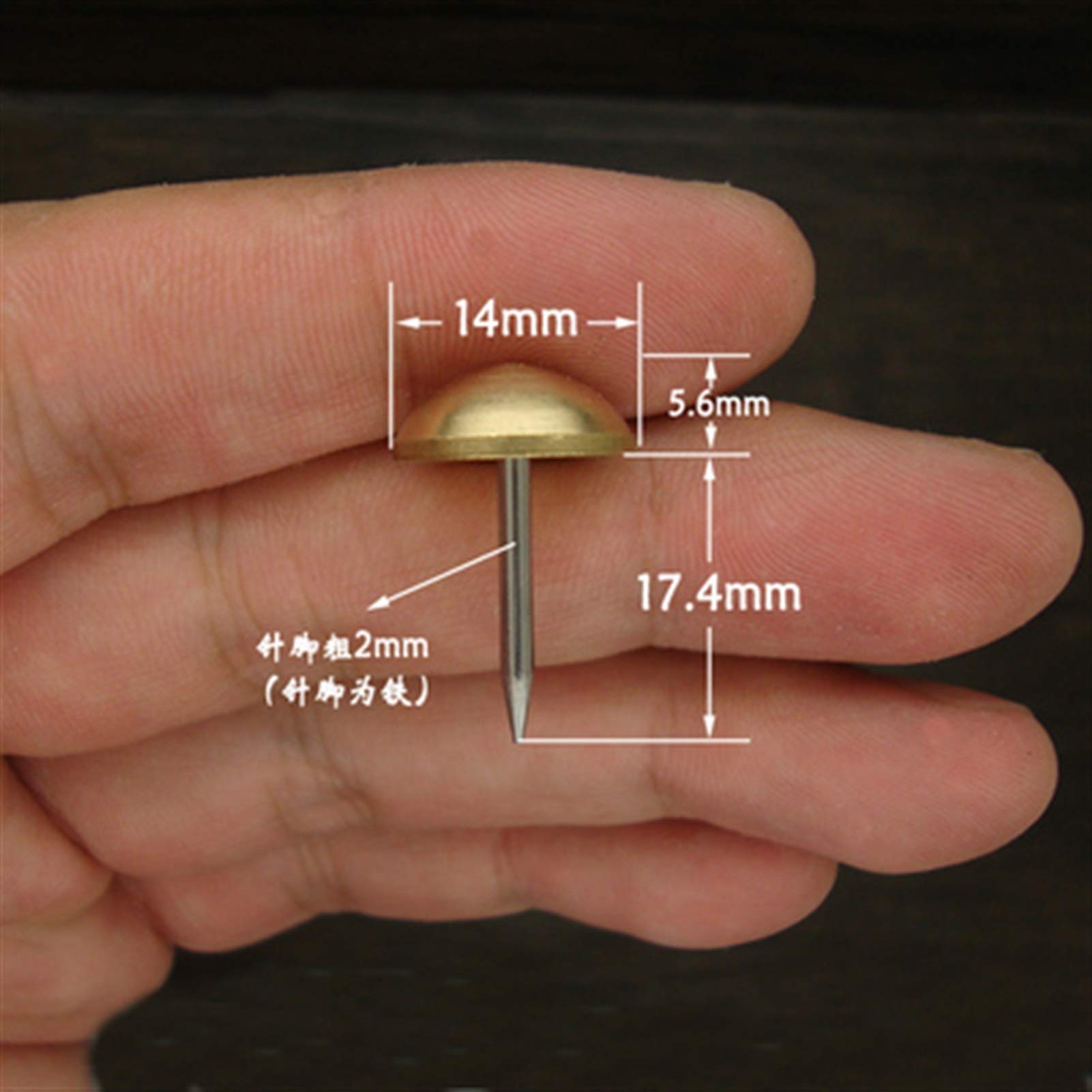 szpilki, 5 sztuk kołków meblowych drzwi mosiężne meble pudełka na biżuterię sofa sprzęt meblowy Nadaje się do biura szkolnego(1.4cm)