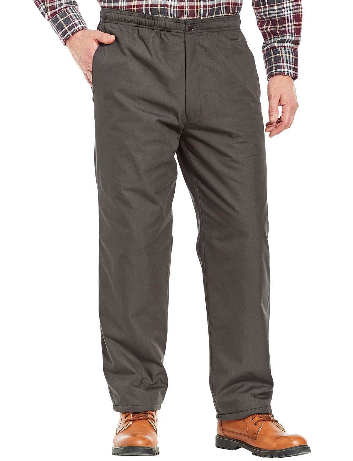 Chums Men's Charcoal High-Rise Fleece Lined Leisure Trouser Pants 46W / 29L