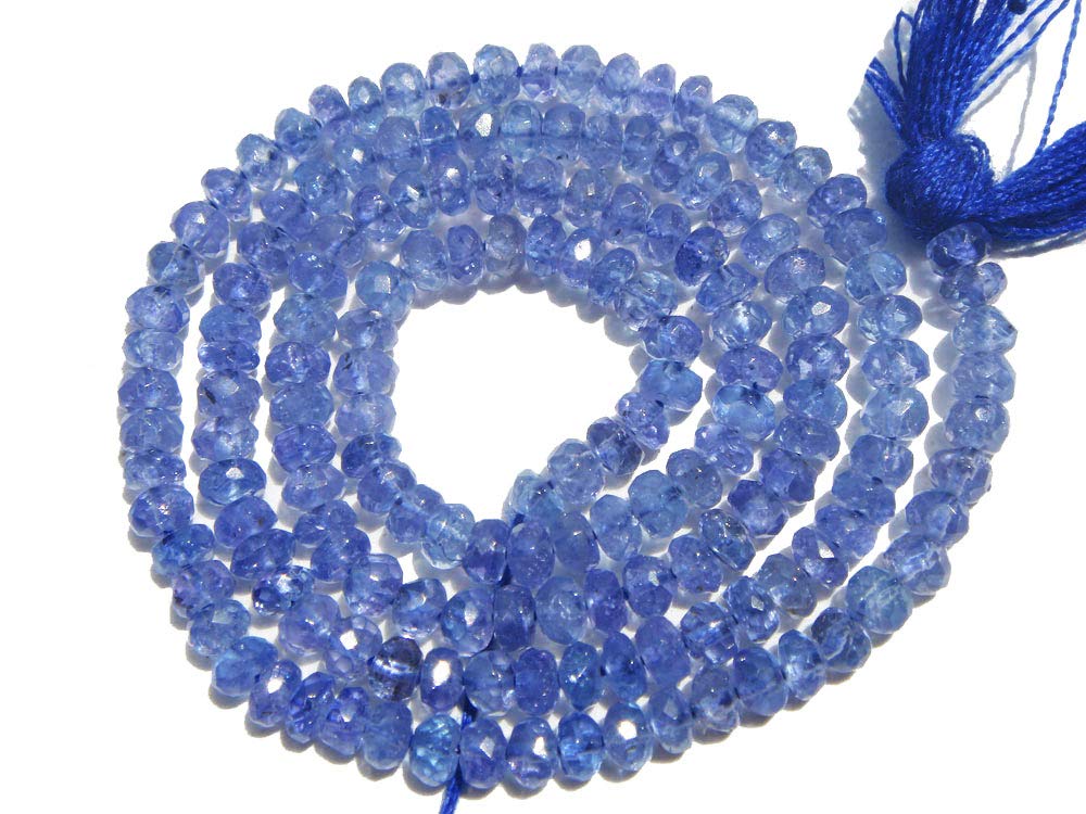 Perles de Tanzanite pour collier et création de bijoux en pierres gemmes de 3mm