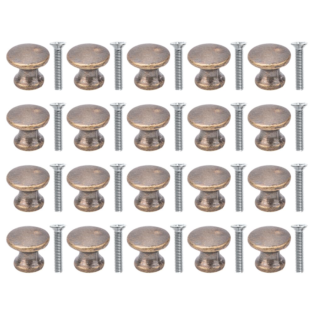 Mini bouton de placard en métal antique robuste avec vis pour boîte à bijoux x20