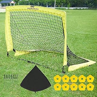 PodiuMax Pop up 2er Football Goals | with 10 Disc Cones & Carry Bag | Protable for Garden, Indoor, Outdoor | Training, Practice Goals