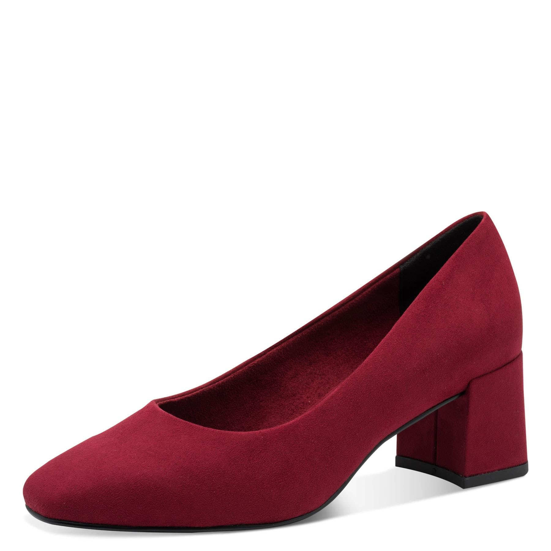 MARCO TOZZI Women's Vegan Court Shoes with Block Heel, Chianti, 8 UK