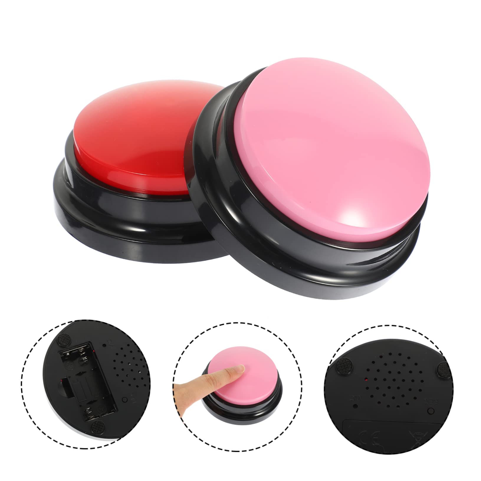 4piezas Botones Interactivos para Mascotas Botones Grabables para Perros y Gatos Juguetes De Comunicación De Sonido Entrenamiento y Entretenimiento Colores