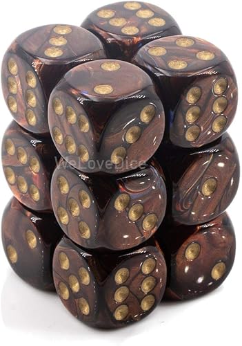 DND - Juego de dados Chessex D&D – Juego de dados poliédricos de plástico dorado y sangre azul escarabajo de 0.630 in, dados de mazmorras y