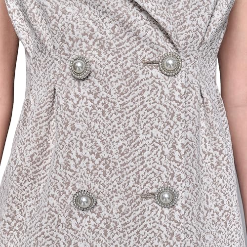 Image of KARL LAGERFELD Paris Women's Abstract Jacquard Collared Sleeveless Blazer Dress