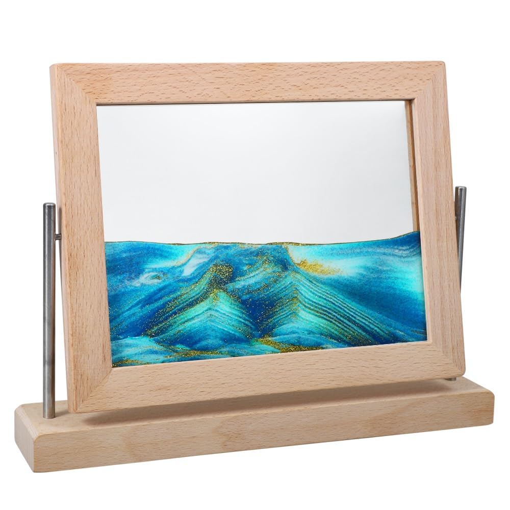Vindar Dynamic Sand Art Picture, Moving Sand Art Picture, Desktop Motion Sandscape for Home/Office Decor, Relaxing & Stress Relief Gift