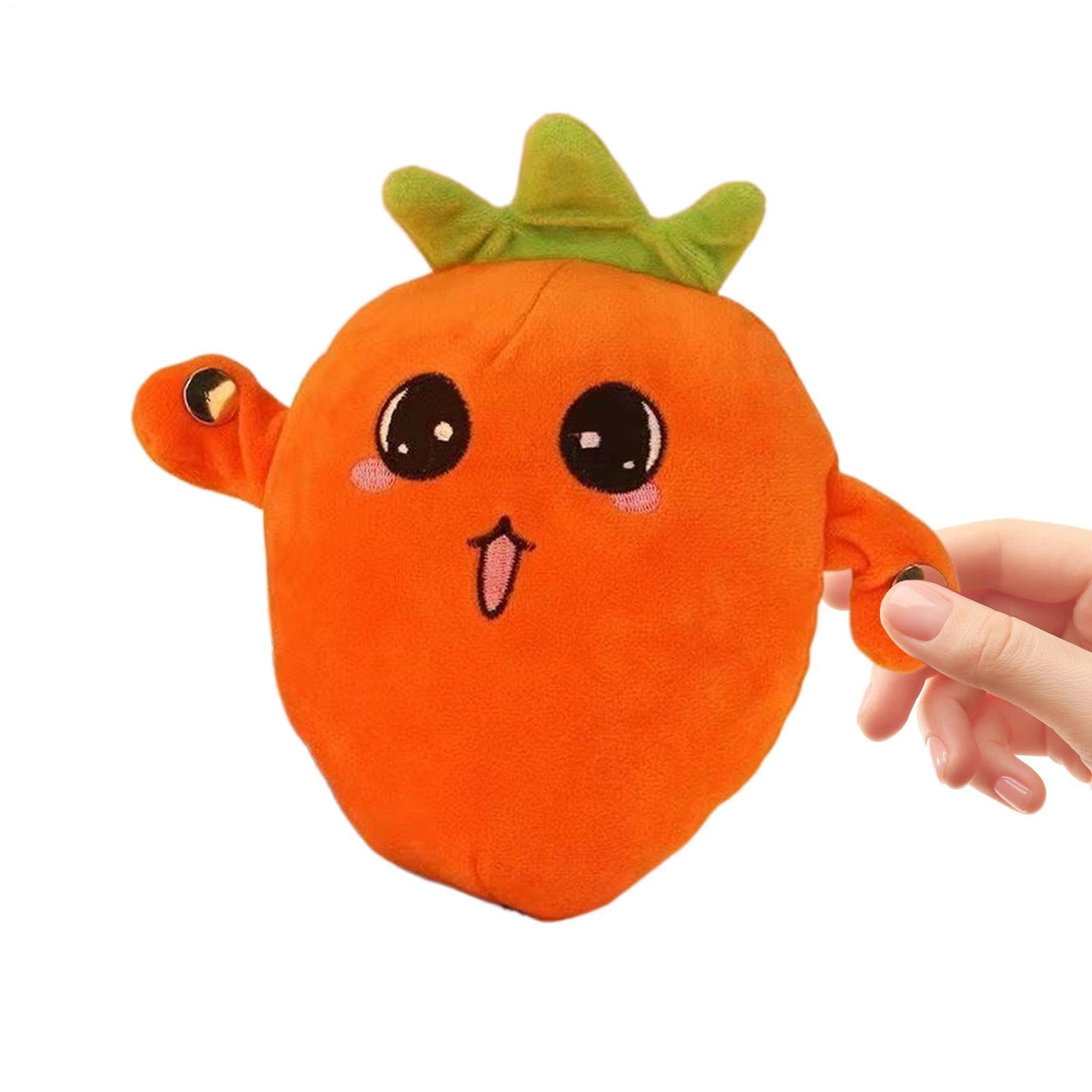 Inductive Fruit Beat Plush Toy, Electric Interactive Musical Doll, Carrot Strawberry Robot Stuffed Toy, Parent-Child Play Toys (Batteries Not Included)