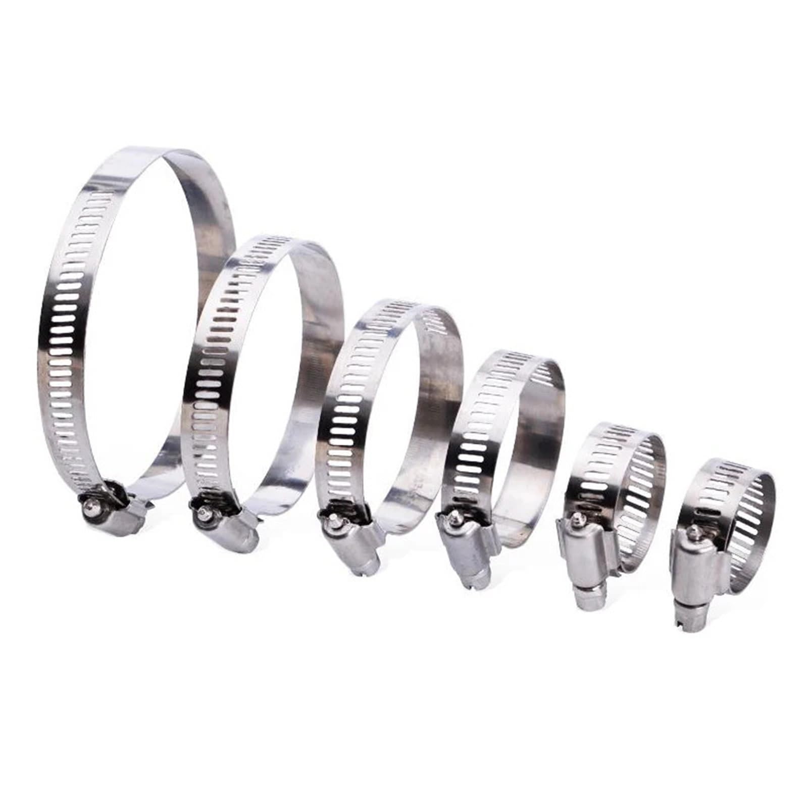 Colliers de serrage en acier inoxydable de 6 mm à 57 mm pour tuyau d'air, tuyau d'eau, tuyau de carburant en silicone (10-16 mm)