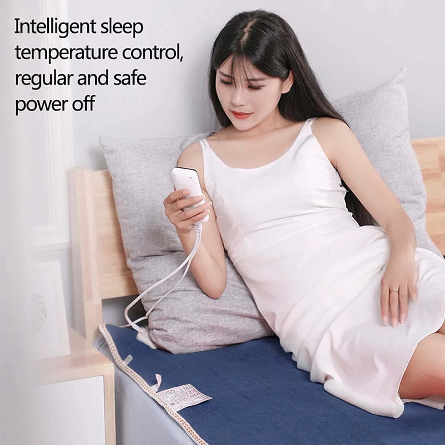 review Qvkarw Heating Pad 1~12h Timing 9 Debugging Temperature Soft and Comfortable Heating Blanket Warm Mattress Sheet Comfortable Heating Bed Sheet Power Failure Protection Electric Throws (Blue, J)