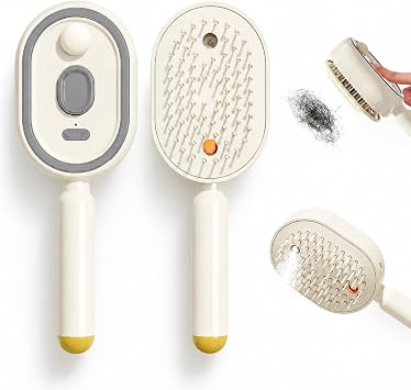 Steam Brush for Hair, 2026 Electric Hair Brush Rechargeable Water Hair Straightener Brush with Detangling Comb for Both Long/Short Hairs Anti-Static White