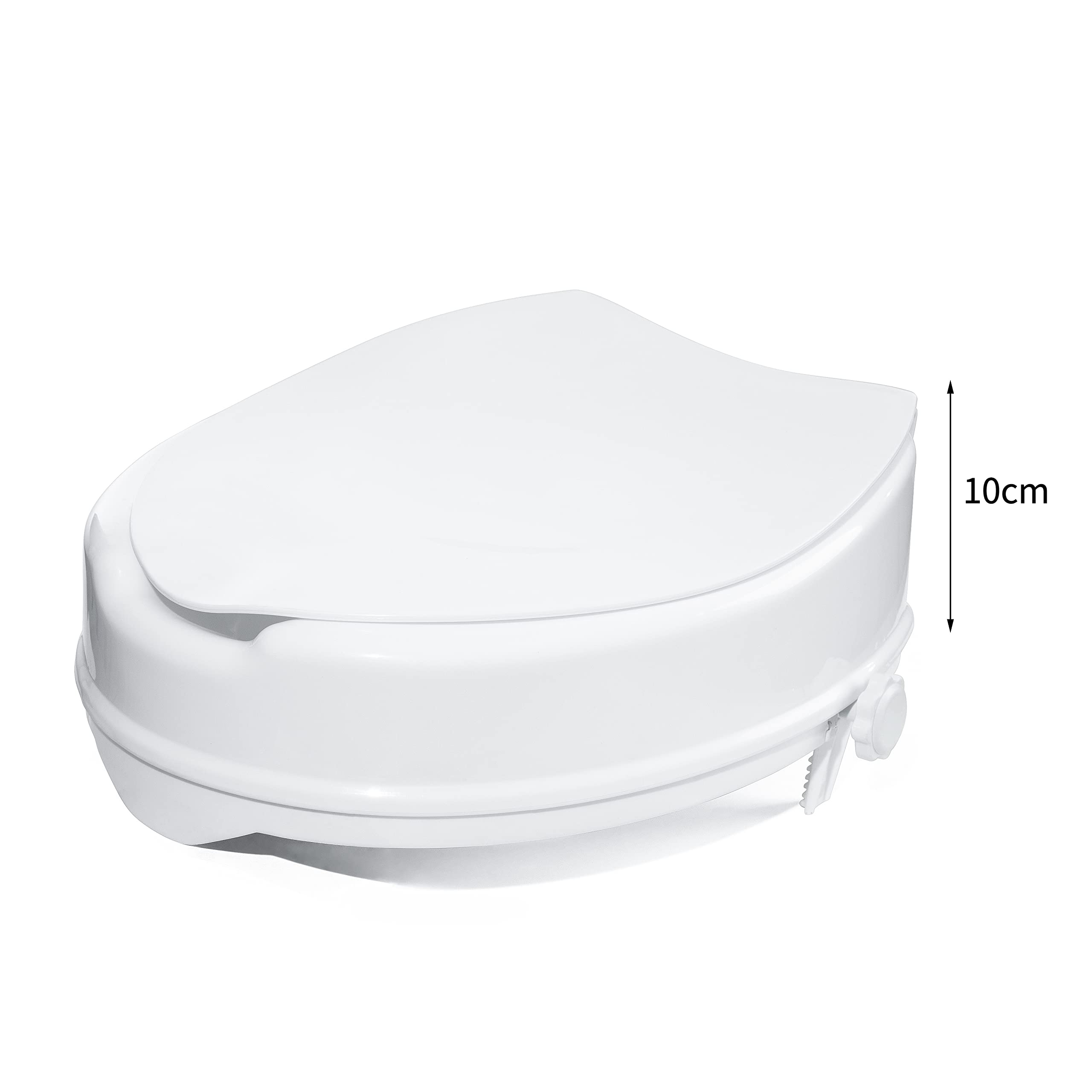 Akriva Erhöhter Toilettensitz mit Deckel (15cm hoch) - Komfortabler Toilettenaufsatz - Stabile WC-Sitzerhöhung - Toilettenaufsatz (10 cm)