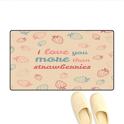 Paillasson Fun Citation Et Fond Pastel Avec Saint Valentin Fraise Tapis De Bain Tapis Sable Marron Corail Bleu Ardoise X32 W50cm X L80cm Color01 Amazon Fr Cuisine Et Maison