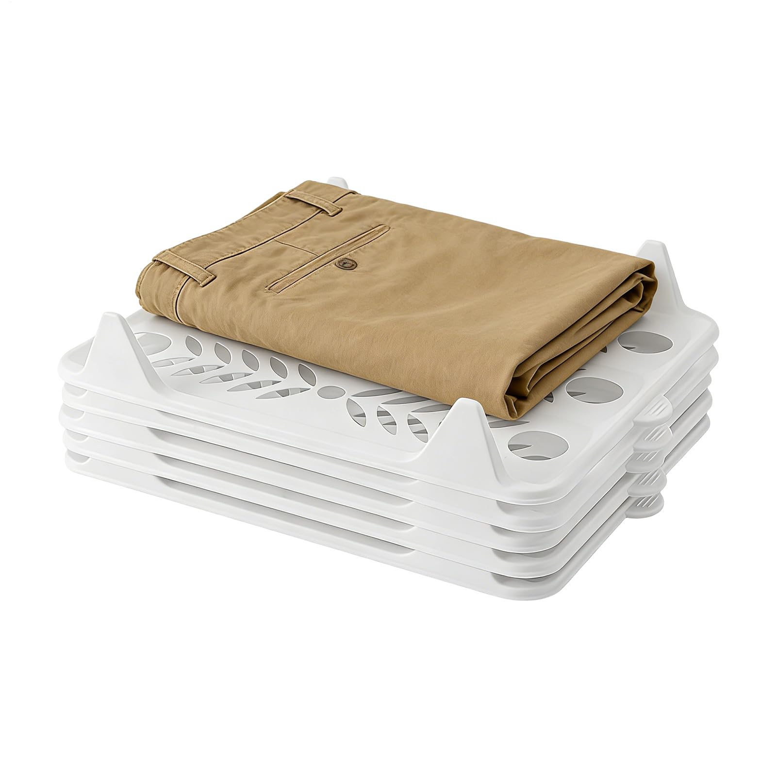 Organizador de Camisas Apilable 5 Piezas de Separadores de Ropa | Organizador Optimizador de Espacio Para Armario Dormitorio Hogar, Jeans, Suéteres, Camisetas, Calcetines,