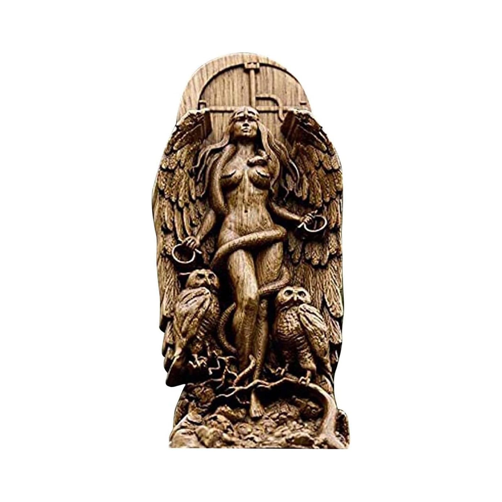 Statua decorativa in resina, 22 x 9 x 3 cm | Squisita statua in resina della dea naturale per esposizione decorativa in interni ed esterni